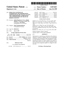 United States Patent (19) 11 Patent Number: 5,917,023 Hagemeyer Et Al