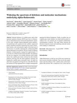 Widening the Spectrum of Deletions and Molecular Mechanisms Underlying Alpha-Thalassemia