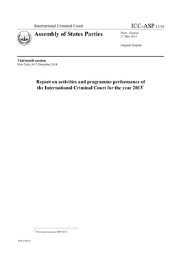 Report on Programme Performance Of