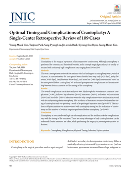 Optimal Timing and Complications of Cranioplasty