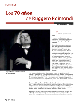 Los 70 Años De Ruggero Raimondi
