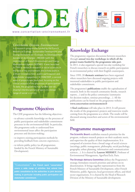 Programme Objectives Knowledge Exchange Programme Management