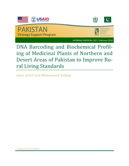 DNA Barcoding and Biochemical Profil-Ing of Medicinal Plants Of