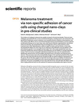 Melanoma Treatment Via Non-Specific Adhesion of Cancer Cells Using