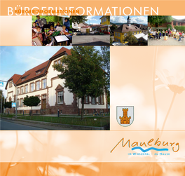 BÜRGERINFORMATIONENBÜRGERINFORMATIONEN I NHALTSVERZEICHNISINHALTSVERZEICHNIS Herzlich Willkommen in Maulburg