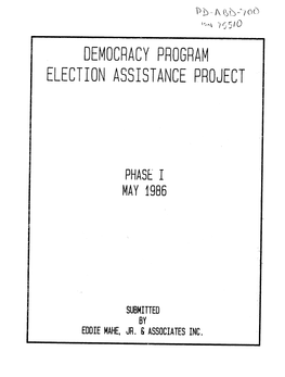 Democracy Program Election Assistance Project