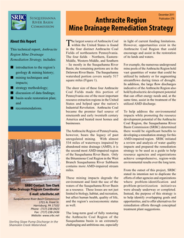 SRBC 2011 Anthracite Region Mine Drainage Remediation Strategy