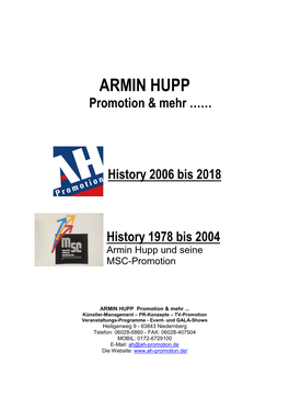 Armin Hupp Und Seine MSC-Promotion