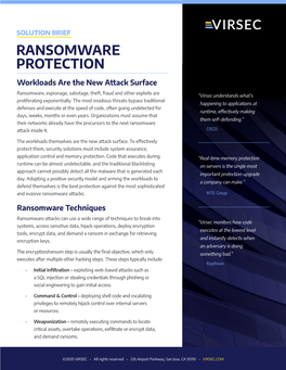 Virsec Ransomware Protection