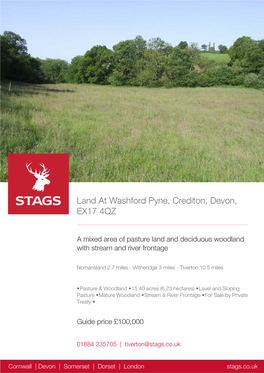 Land at Washford Pyne, Crediton, Devon, EX17 4QZ