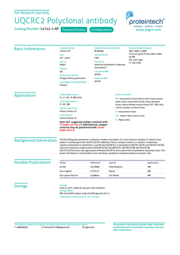 UQCRC2 Polyclonal Antibody