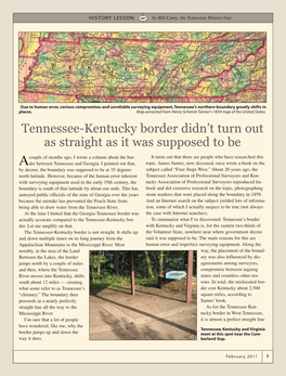 Tennessee-Kentucky Border Didn't Turn out As Straight As It