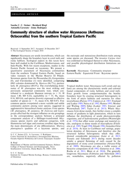 Community Structure of Shallow Water Alcyonacea (Anthozoa: Octocorallia) from the Southern Tropical Eastern Pacific