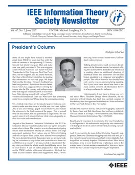 IEEE Information Theory Society Newsletter