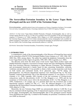 E-Terra the Serravallian-Tortonian Boundary