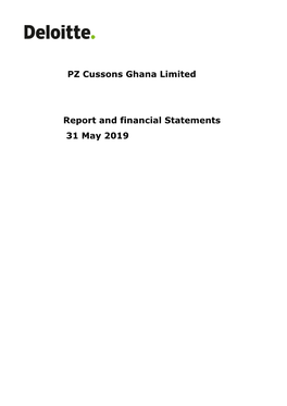 PZ Cussons Ghana Limited Report and Financial Statements 31 May