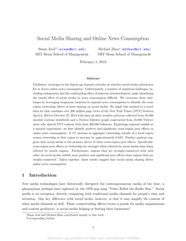 Social Media Sharing and Online News Consumption