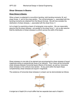 Shear Stresses in Beams