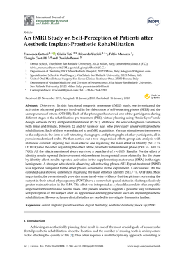 An Fmri Study on Self-Perception of Patients After Aesthetic Implant-Prosthetic Rehabilitation