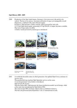 Opel History 2000 - 2009