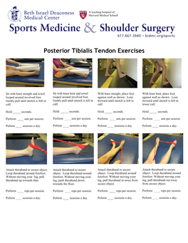 Posterior Tibialis Tendon Exercises