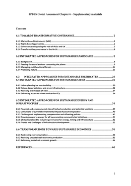 1 IPBES Global Assessment Chapter 6 – Supplementary Materials