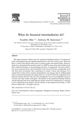 What Do Financial Intermediaries