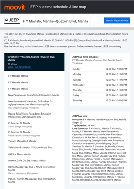 JEEP Bus Time Schedule & Line Route