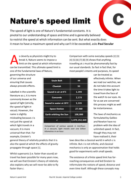 Nature's Speed Limit