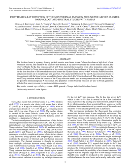 FIRST HARD X-RAY DETECTION of the NON-THERMAL EMISSION AROUND the ARCHES CLUSTER: MORPHOLOGY and SPECTRAL STUDIES with Nustar