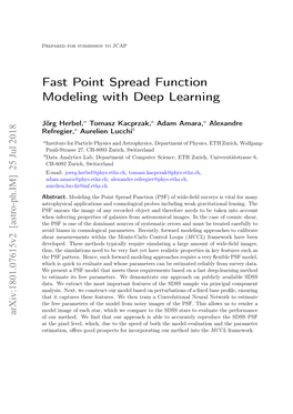 Fast Point Spread Function Modeling with Deep Learning