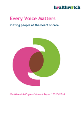 Every Voice Matters Putting People at the Heart of Care