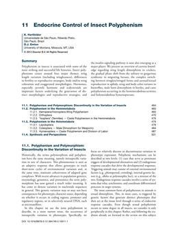 11 Endocrine Control of Insect Polyphenism