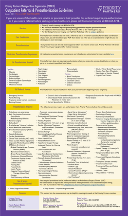 Outpatient Referral & Preauthorization Guidelines