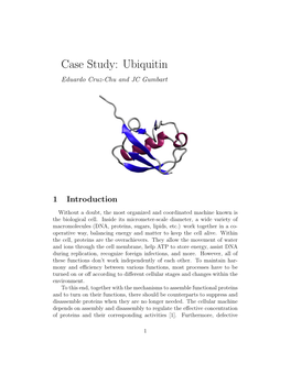 Case Study: Ubiquitin Eduardo Cruz-Chu and JC Gumbart