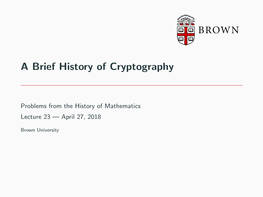 A Brief History of Cryptography