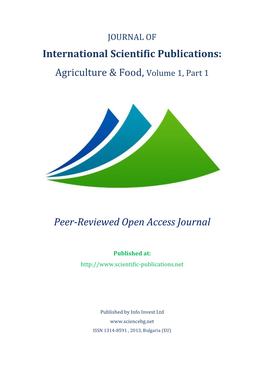 Agriculture & Food, Volume 1, Part 1