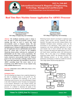 Real Time Bare Machine Sensor Application for ARM11 Processor