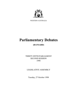 Assembly Tuesday, 27 October 1998