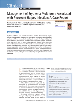 Management of Erythema Multiforme Associated with Recurrent Herpes Infection: a Case Report