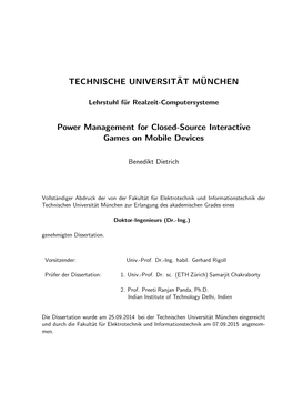 TECHNISCHE UNIVERSIT¨AT M¨UNCHEN Power