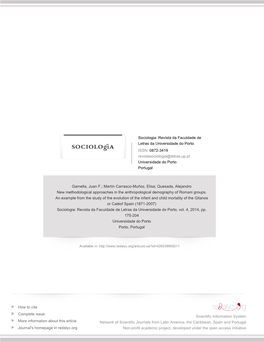 Redalyc.New Methodological Approaches in the Anthropological Demography of Romani Groups. an Example from the Study of the Evolu