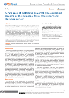 A Rare Case of Metastatic Proximal-Type Epithelioid Sarcoma of the Ischioanal Fossa: Case Report and Literature Review