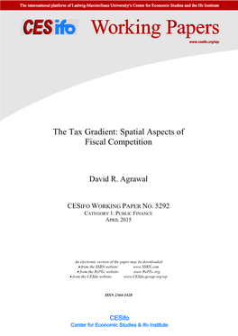 Cesifo Working Paper No. 5292 Category 1: Public Finance April 2015