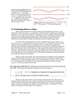 21-10 Standing Waves in Pipes Many Musical Instruments Are Made from Pipes