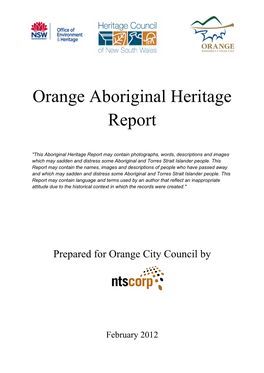 Orange Aboriginal Heritage Report