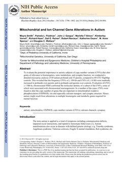 NIH Public Access Author Manuscript Biochim Biophys Acta