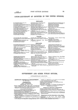 LORDS-LIEUTENANT of COUNTIES in the UNITED KINGDOM. Govern1tient and OTHER PUBLIC OFFICES