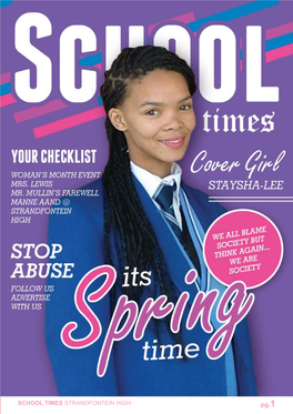 SCHOOL TIMES STRANDFONTEIN HIGH Sept.2015