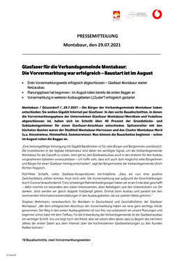 PRESSEMITTEILUNG Montabaur, Den 29.07.2021